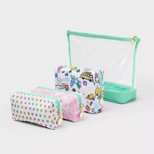 Roller Rabbit x Target 4pc Multi-Purpose Pouch Set White/Teal  NWT